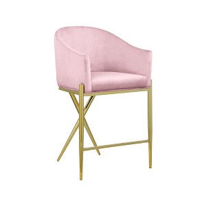 Meridian Furniture,Xavier Velvet Counter Stool - 1 of 4
