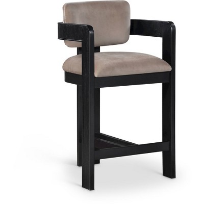 Meridian Furniture,Sacha Taupe Velvet Stool
