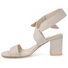Journee Signature Womens Genuine Leather Hether Hook and Loop Block Heel Sandals - 2 of 4