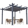 Acekool Aluminum Pergola with Retractable Canopy, Modern Outdoor Sun Shade Shelter - 2 of 4