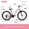Kumasinova Women's Mountain Bike,7 Speed with Shock Absorbing Front Fork,V-Brakes,2.125" W Tires,Carbon Steel Frame Bicycle for Outdoor Adventure - 3 of 4