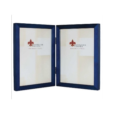 Lawrence Frames 5x7 Hinged Double Blue Wood Picture Frame - Gallery Collection 755757D