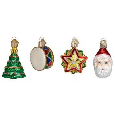 Old World Mini Christmas Set of 12 Glass Ornaments