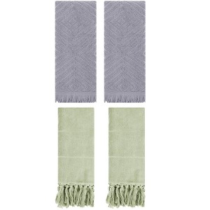 REGALWOVEN 4 Packs Cotton Soft and Absorbent Bathroom Turkish Hand Towels with tassel - 1 of 4