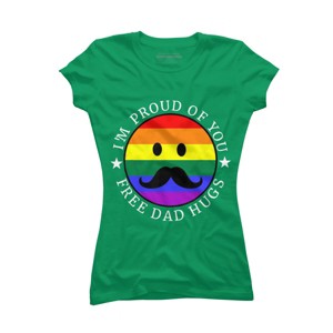 Design By Humans Free Dad Hugs Pride By KangThien T-Shirt - Kelly Green - 2X Large - 1 of 2
