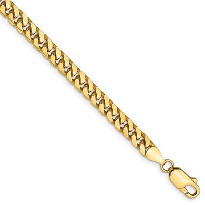 Black Bow Jewelry 4.3mm, 14k Yellow Gold, Miami Cuban (Curb) Chain Bracelet