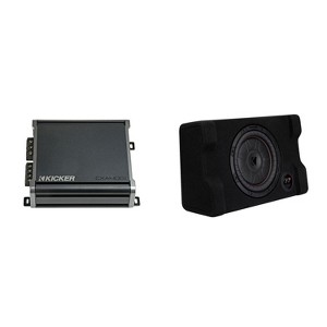 Kicker 52CVTDF102 CVTDF 10" Sub Down Firing enclosure w/ 400 Watt Amp Bundle - 1 of 4