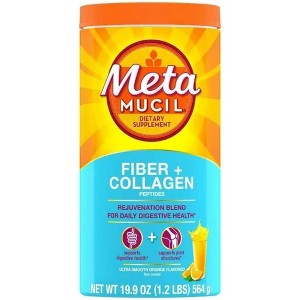 Metamucil - Fiber Plus Collagen Peptides Powder, Orange, 19.9 Oz - 1 of 4
