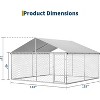 10x10x6ft Large Outdoor Dog Kennel with waterproof UV cover & galvanized frame for backyard/farm. - 2 of 4