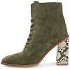 Journee Signature Womens Genuine Leather Edda Almond Toe Block Heel Combat Booties - 2 of 4