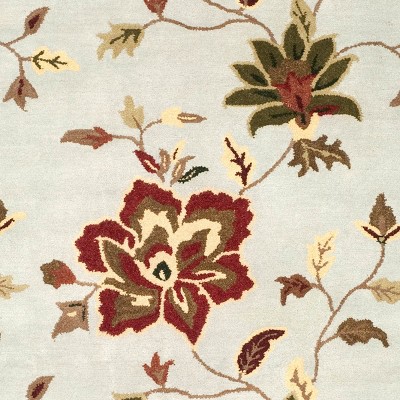 Handmade Multicolor Floral Wool Tufted Square Rug 6'x6'
