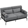 NicBex 59" Loveseat with USB Ports,Modern Chenille Couch,2-Seater Sofa with Unique Cylindrical Armrests,Sofas for Living Room,Bedroom - 2 of 4