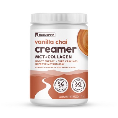 NativePath Vanilla Chai Collagen Coffee Creamer, 200 g, 7.1 oz, 20 Servings
