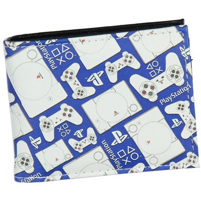 Playstation Ps1 Controller And Console Pattern Bifold Wallet ...