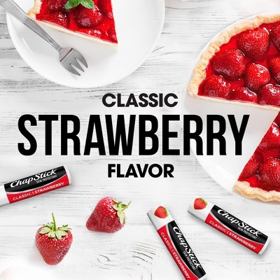 Chapstick Classic Lip Balm - Strawberry - 3ct/0.45oz: Paraben-Free, Sulfate-Free, Contains Almond Oil, Moisturizing