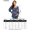 Women's Maternity Tops Elegant Square Neck Lantern Sleeve Blouse - 4 of 4