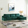 TiramisuBest Blue Velvet Sectional Sofa with Chaise, Plush Upholstered Modular Couch for Living Room - 3 of 4