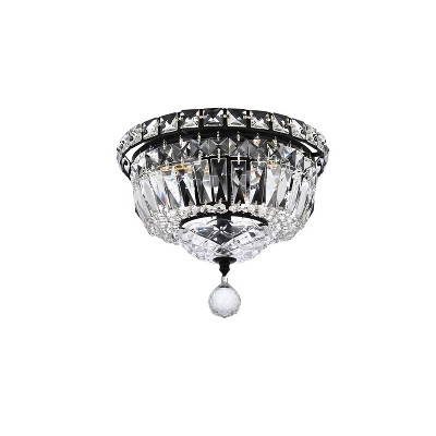 Tranquil Black and Clear Crystal Flush Mount Light