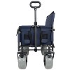 CAVINAS 3-in-1 Folding Wagon Cart with Bench Seat & Rear-Mounted Folding Tabletop,  Heavy Duty Cart with 9"x4" Beach Tires for Camping - 3 of 4