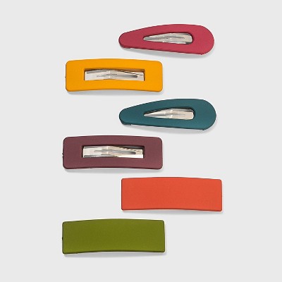 Oval and Rectangle Snap Clips Set 6pc - Wild Fable™ Multicolor Brights