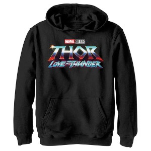 Boy's Marvel: Thor: Love and Thunder Classic Logo Pull Over Hoodie - 1 of 4