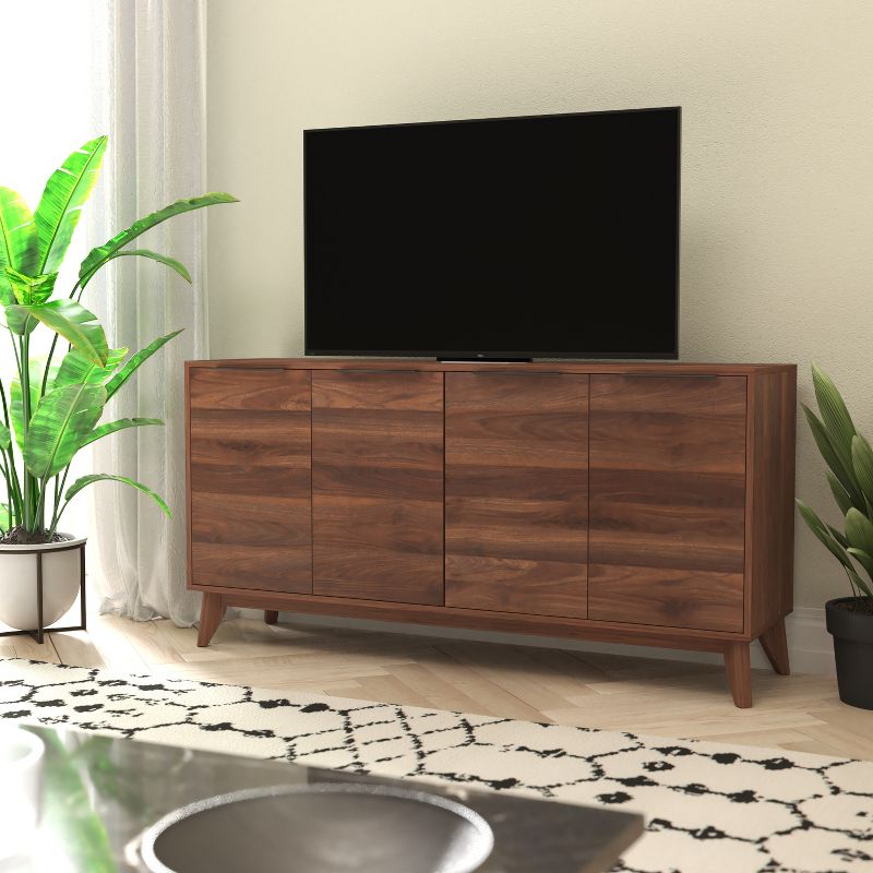 Flash Furniture 60" Buffet Cabinet with 4 Soft Close Doors and Adjustable Shelves - Dark Walnut, 2 of 12