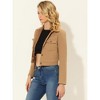 Allegra K Women's Button Front Long Sleeve Crop Shirt Jackets with Pockets - 3 of 4