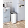 SONGMICS 13-Gal ( 50L ) Dual Kitchen Trash Can,Garbage Can with Wing Lids, Stainless Steel, Soft Close, Inner Buckets, with 15 Trash Bags - 2 of 4