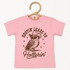 The Juniper Shop Hootin' Leads To Hollerin' Owl Toddler Short Sleeve Tee - 3T - Pink - 2 of 4