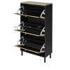Halitaa 3 Metal Door Shoe Rack, Freestanding Modern Shoe Storage Cabinet, Metal rattan, for Entryway - 4 of 4