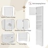 Chic Crate-Multi-Functional Corner Cabinet – Tall Bathroom Storage w/ 2 Doors & Adj. Shelves + Open Shelf | White - 3 of 4