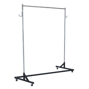 Clothes Rack with Z Base, Heavy Duty Garment Rack with Lockable Casters, Rolling Industrial Z Rack for Home Store Laundry, Sturdy Metal Hanging Rack - 1 of 4