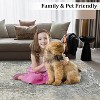Washable Modern Abstract Area Rug, Soft Low Pile Indoor Carpet for Living Room, Bedroom, Nursery, Dining – Beige Contemporary Style - 4 of 4