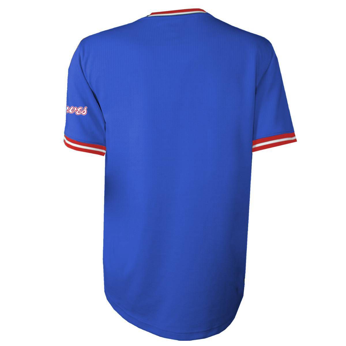 MLB Atlanta Braves Men's TC Poly V-Neck Mesh Jersey - thumbnail 2