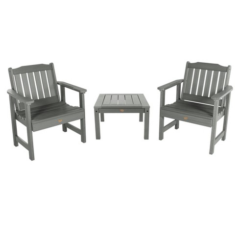 Lehigh 3pc Set with Chairs & Square Side Table - Coastal Teak - highwood: Recycled Plastic Outdoor Furniture, Fade-Resistant - image 1 of 4