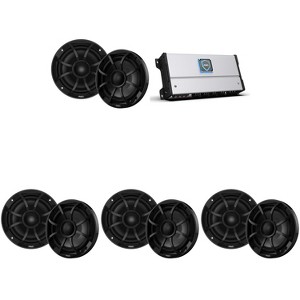 Wet Sounds HTM-8 - HTM Series 1200 Watt Full-Range Class-D 85x8 Watts RMS @4 OHM With 4 pairs Wet Sounds RECON 6-BG Recon Series 6.5" Coaxial speak... - 1 of 4