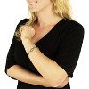 ELYA Women's Polished Heart Cut-Out Charm Stainless Steel Bracelet - 2 of 4