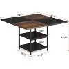 Tribesigns 47" Square Dining Table for 4 People, Kitchen Dinner Table with Storage Shelves for Dining Room, Living Room - image 3 of 4