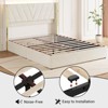 Full/Queen Upholstered LED Bed Frame w/ 4 Drawers - Velvet Platform Bed with Wingback Headboard, Charging Station, No Box Spring - 4 of 4
