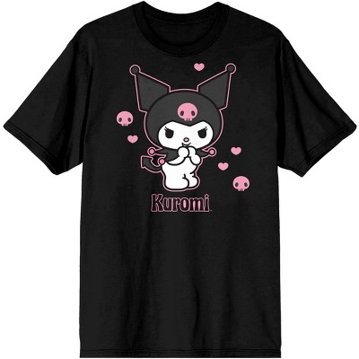 Roblox T-shirt // black kuromi sanrio shirt w/ purple bag straps