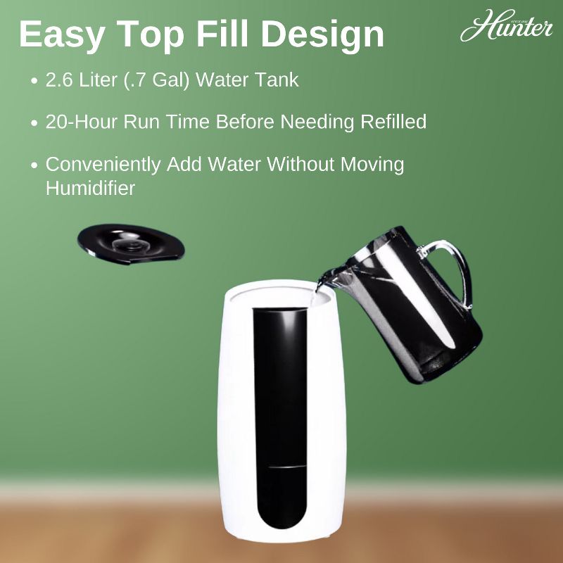 Hunter Aspire 0.7 Gal Ultrasonic Cool Mist Humidifier, 5 of 11