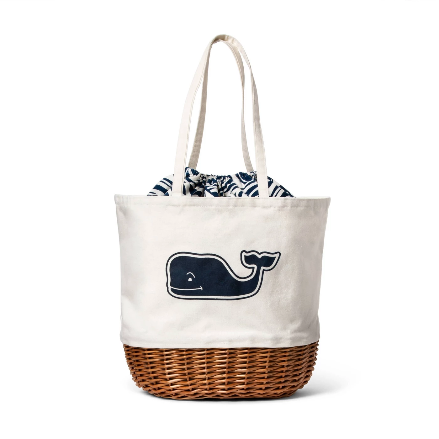 Whale Picnic Tote with Rough Seas Lining - Navy/White - vineyard vinesÂ® for Target - image 1 of 5