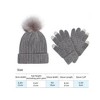 Anna-Kaci Knit Beanie and Touchscreen Gloves 2-Piece Winter Accessory Set with Ribbed Cuff Design and Fluffy Pom Pom Detail - 3 of 3