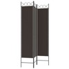 vidaXL 3-Panel Room Divider - Versatile, Foldable, Easy-to-Assemble, Brown Fabric Partition - Perfect for Creating Privacy and Blocking Sunlight - 4 of 4