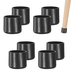 Unique Bargains Non-Slip PVC Chair Leg Caps Floor Protectors for Folding Chairs Black - 1 of 4