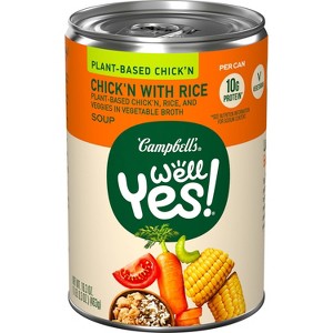 Campbell's Well Yes! Plant Based Chick'n with Rice Soup - 16.3oz - 1 of 4