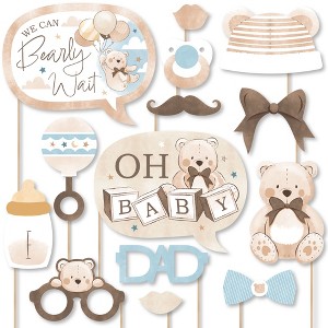 Big Dot of Happiness We Can Bearly Wait - Teddy Bear Baby Shower Photo Booth Props Kit - 20 Count - 1 of 4