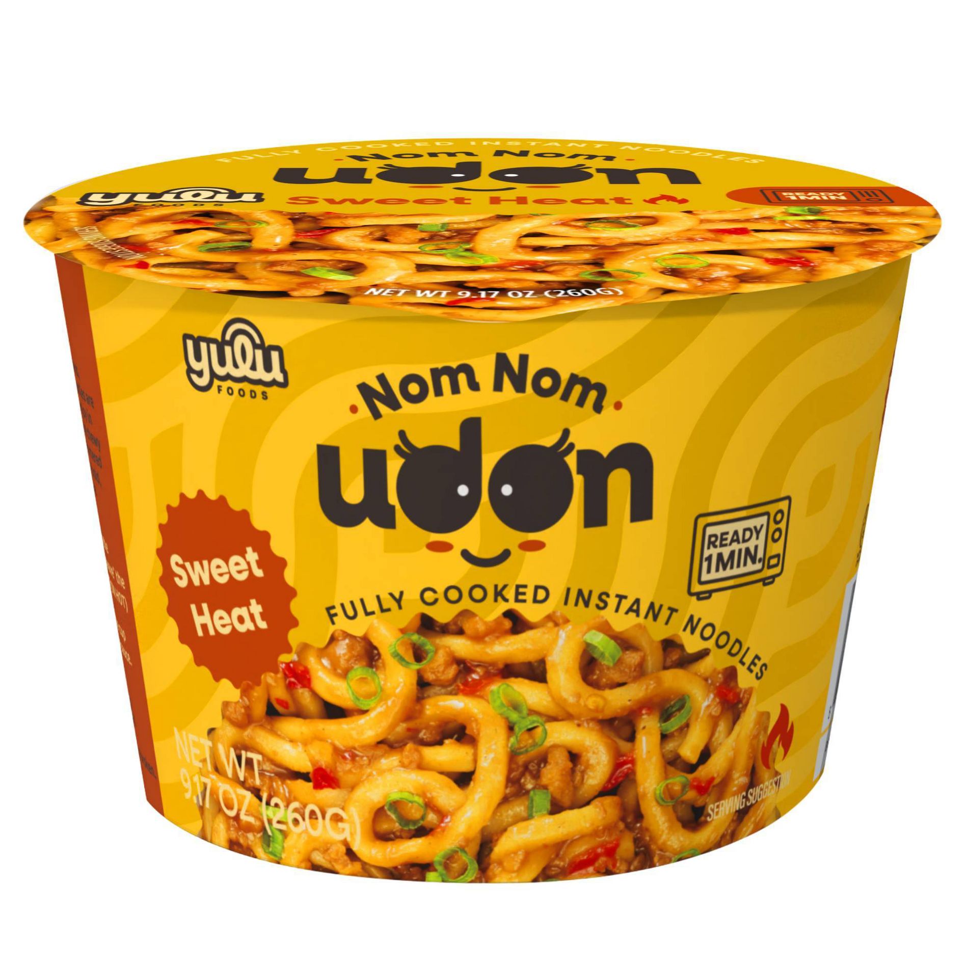 YULU Nom Nom Udon Sweet Heat Flavor Instant Noodles Cup - 9.17oz