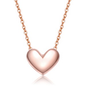 Guili Minimalist Heart Pendant Necklace in White, Gold, or Rose Gold – Delicate, Versatile Accessory for Layering or as a Sentimental Gift - 1 of 2