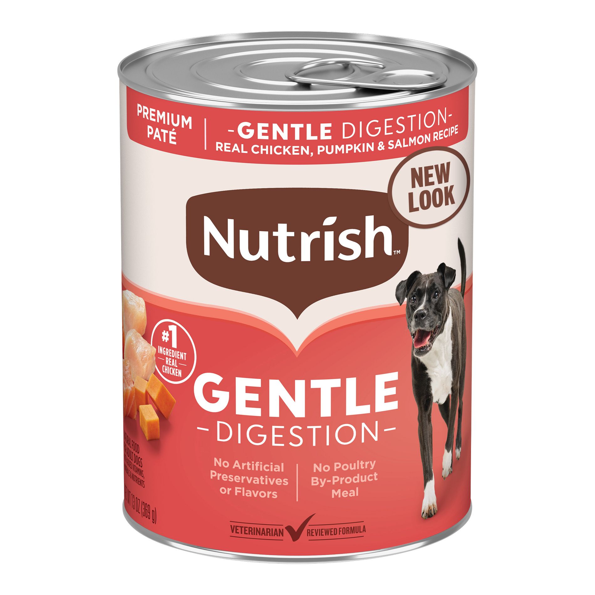 Nutrish Gentle Digestion Premium Paté Real Chicken, Pumpkin and Salmon Recipe Wet Dog Food - 13oz